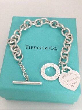 Tiffany & Co Return to Tiffany Heart Tag Toggle Bracelet Silver Large 8.28”